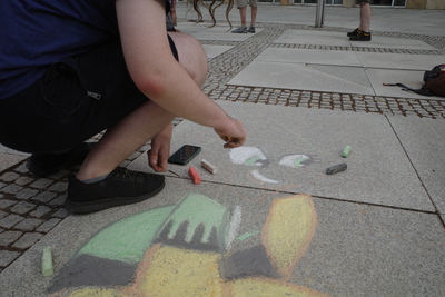 Chalk Painting Canni (in the making)